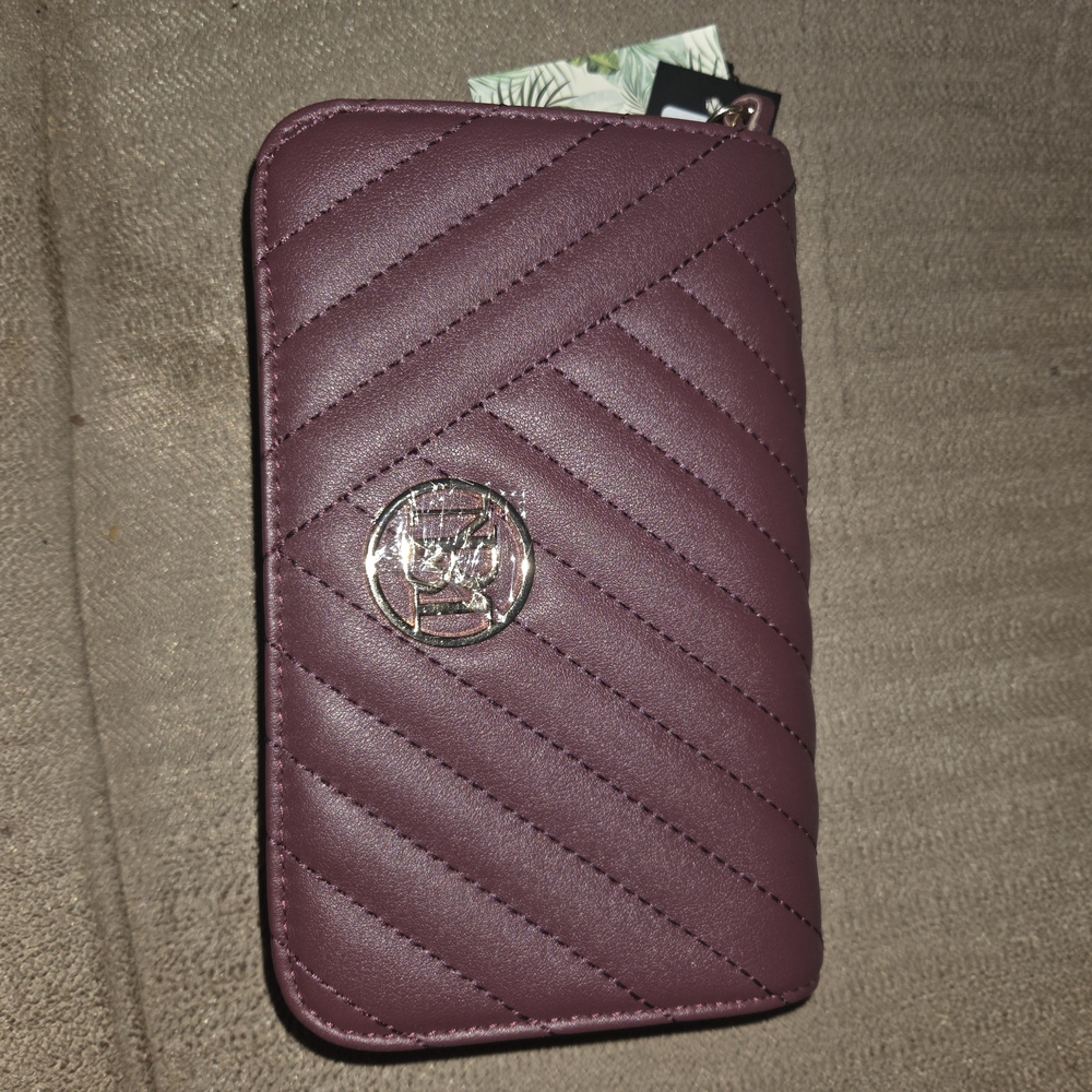 Badgley Mischka Plum Quilted Phone Case